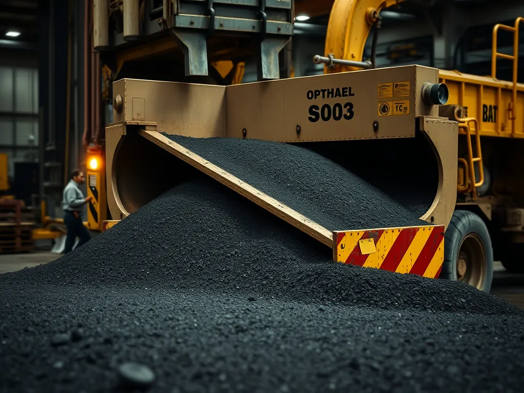 A paver machine loading asphalt correctly to ensure optimal road construction.