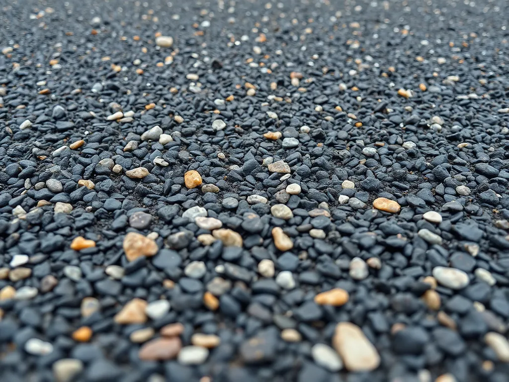 Close-up of asphalt surface showing aggregate, key for asphalt maintenance strategies