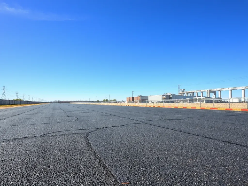 A well-maintained asphalt surface showing minimal cracks, illustrating effective asphalt maintenance practices.