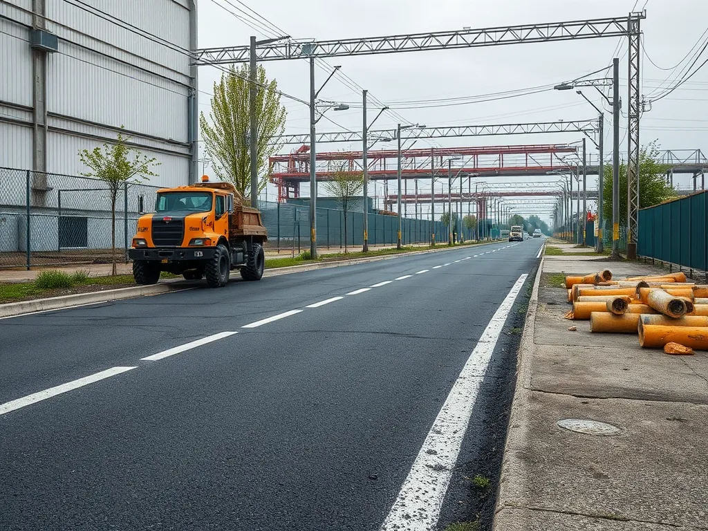 Truck on freshly maintained asphalt road illustrating maintenance schedules for asphalt surfaces