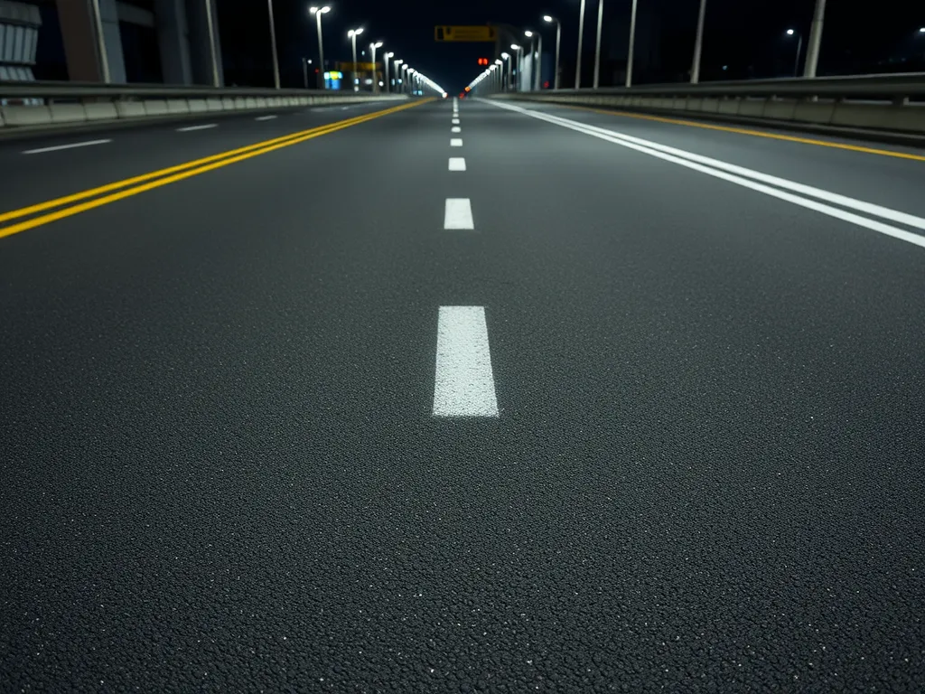 Close-up view of a new asphalt road highlighting maintenance strategies for durability.