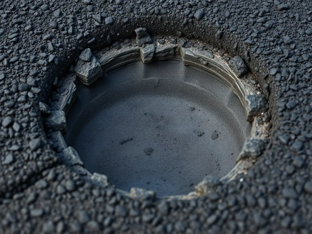 Repairing a pothole in asphalt paths for effective maintenance