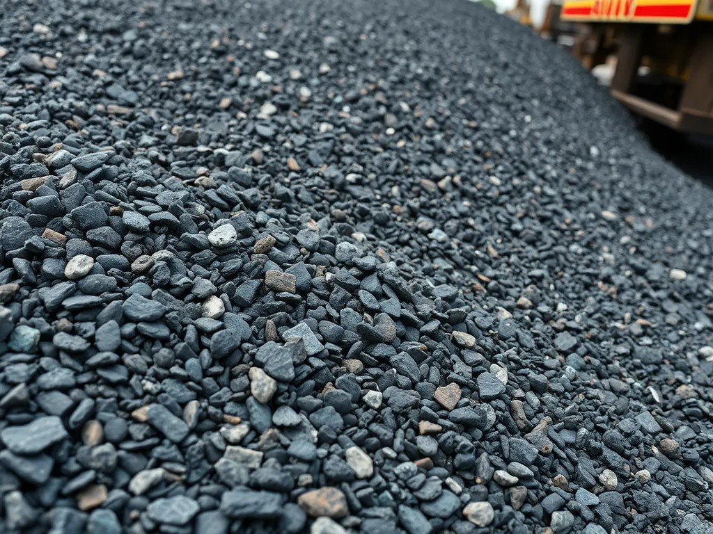 Close-up of asphalt millings suitable for driveway construction