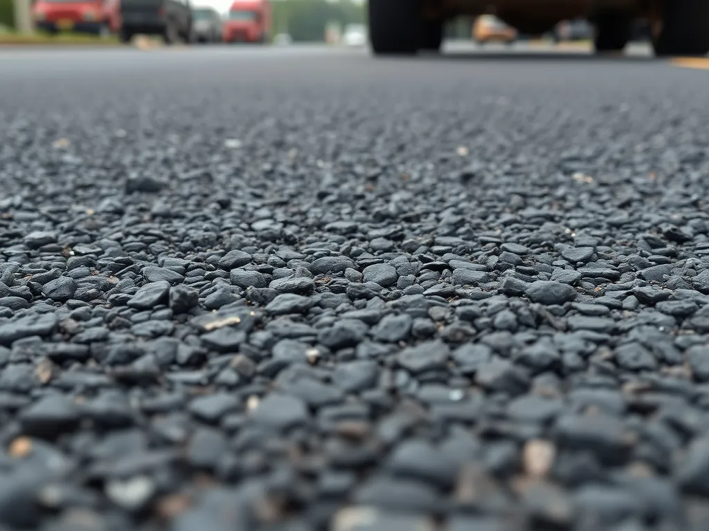 Close-up view of asphalt mix demonstrating its composition and impact on lifespan