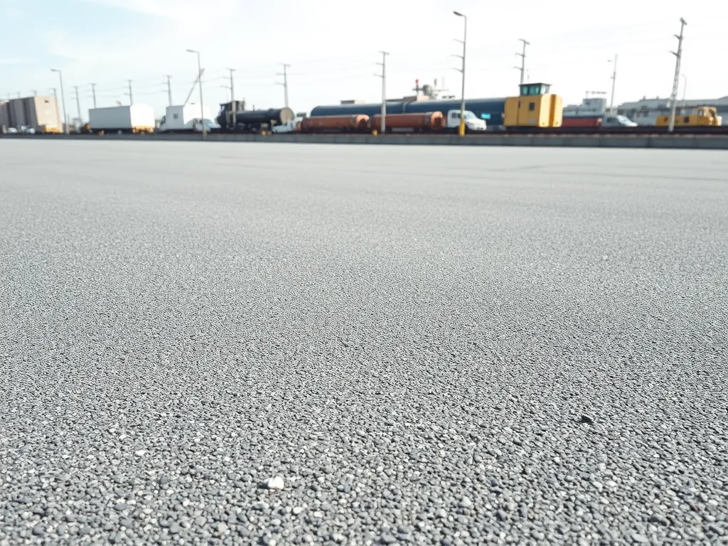 Close-up view of a smooth asphalt surface, highlighting quality in asphalt mix production methods.