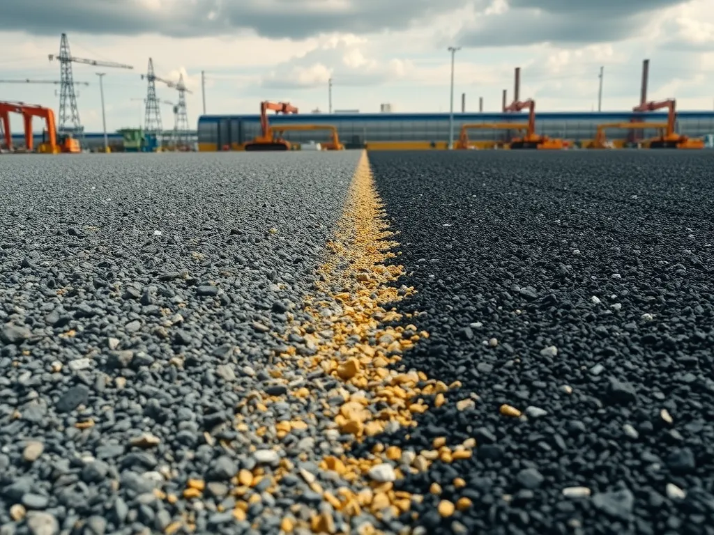 Close-up of two asphalt mixes showcasing different textures and colors for project selection.