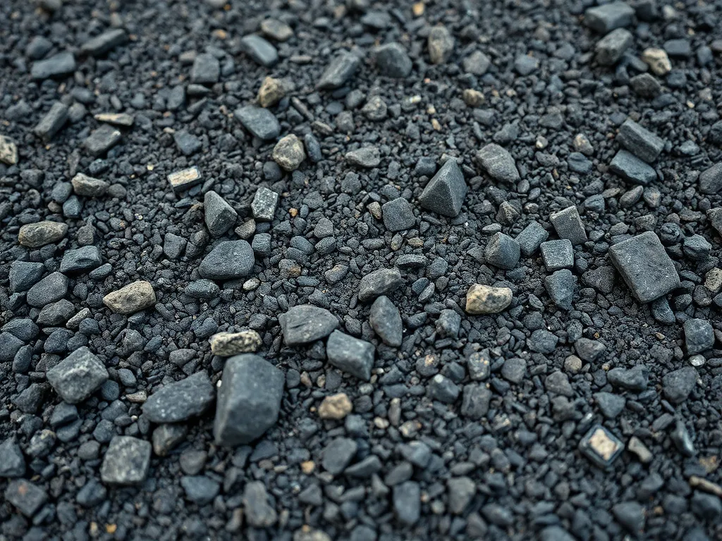 Close-up view of asphalt gravel suitable for maintenance tips for asphalt paths.