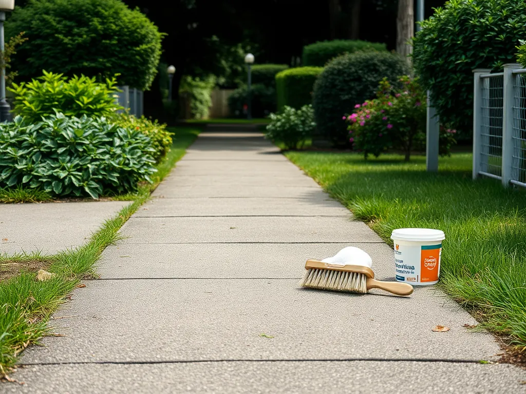 Tools for maintaining asphalt paths including a broom and sealant
