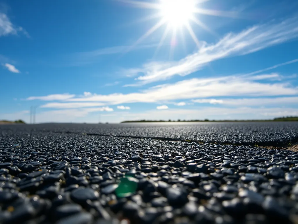 A close-up view of asphalt pavement showcasing its texture and durability related to asphalt pavement preservation techniques.