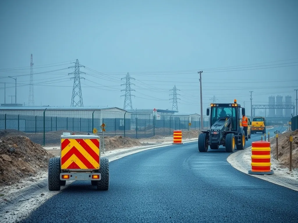Construction workers applying preservation techniques on asphalt pavement, highlighting effective maintenance strategies.