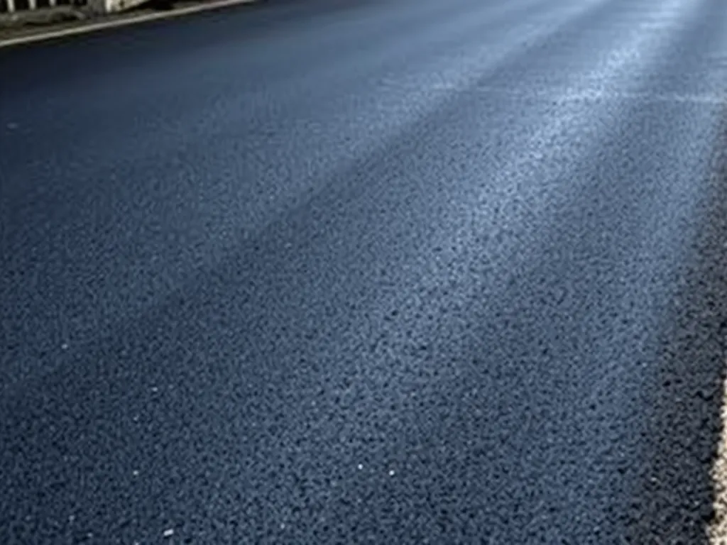 Freshly paved asphalt road showcasing the quality of the asphalt paving process