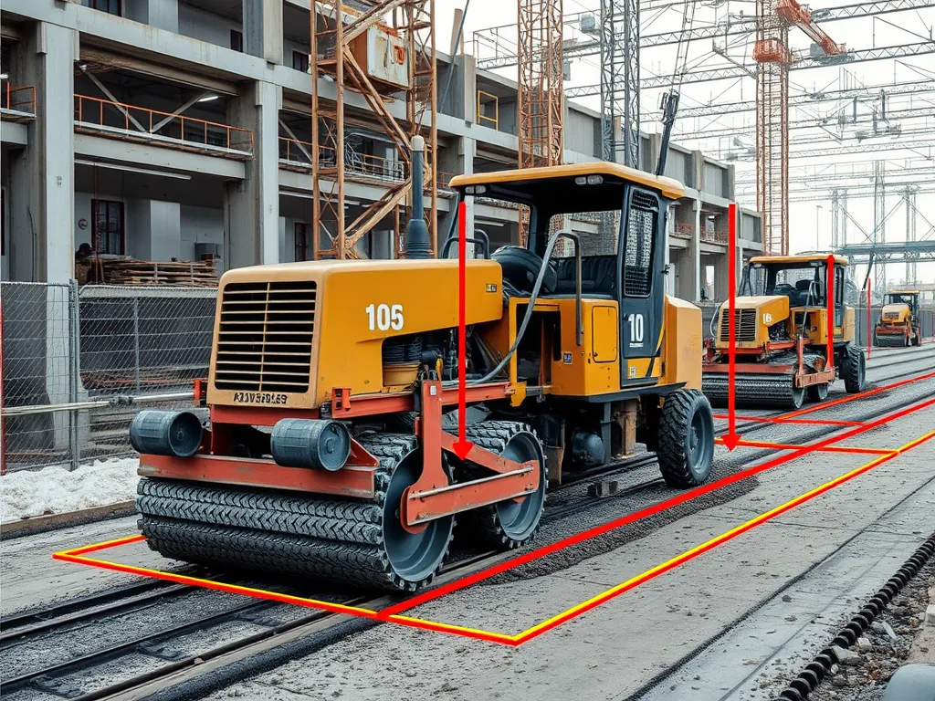 Construction site with asphalt paving machinery, emphasizing safety in asphalt paving projects.
