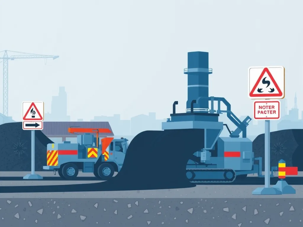 Image depicting asphalt production machinery in compliance with upcoming regulations