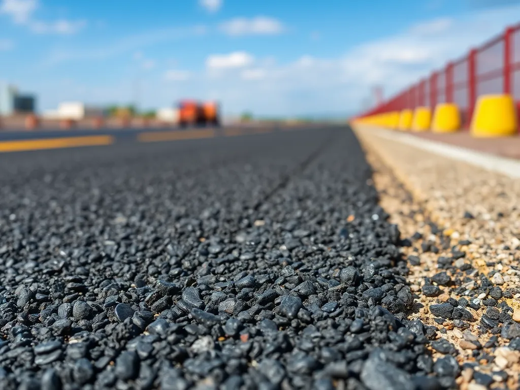 Close-up of a freshly laid asphalt surface, illustrating the materials used in asphalt projects for effective budgeting.