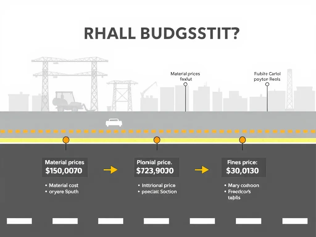 Infographic on estimating material prices and total costs for asphalt projects