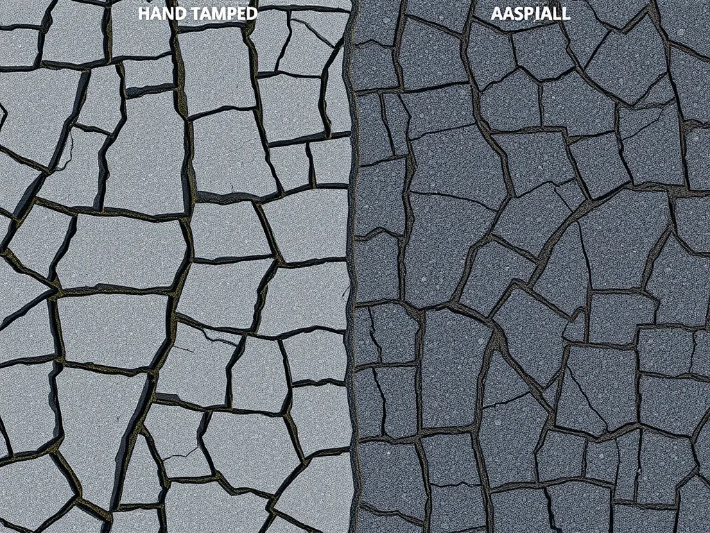 Comparison of hand tamped asphalt and high-quality asphalt for paving projects