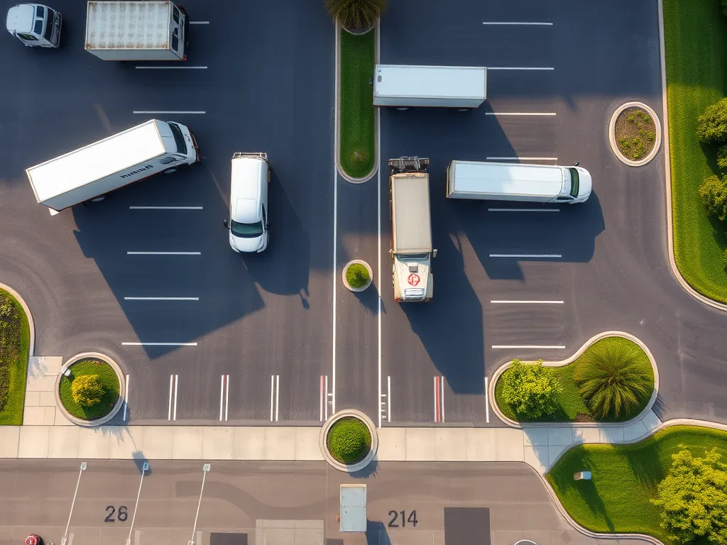 Aerial view of well-maintained asphalt parking lot showing the importance of professional asphalt repair services.