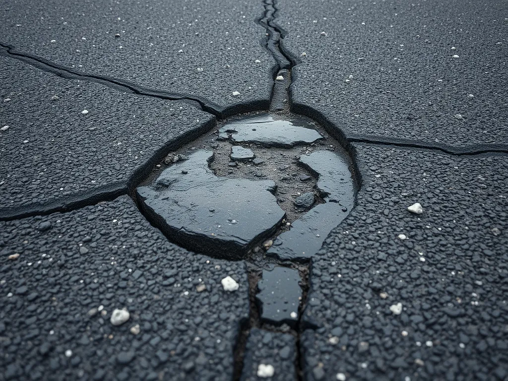 Cracked asphalt surface requiring repair, highlighting the importance of choosing the right contractor for asphalt work.