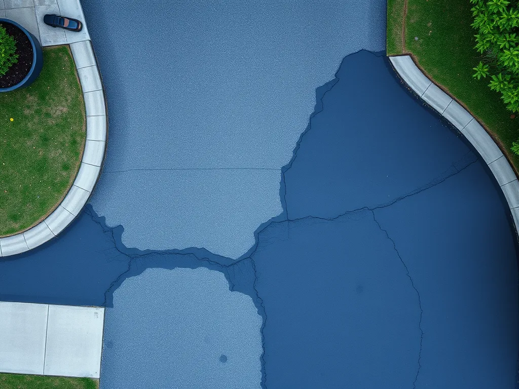 Asphalt driveway with visible cracks needing repair