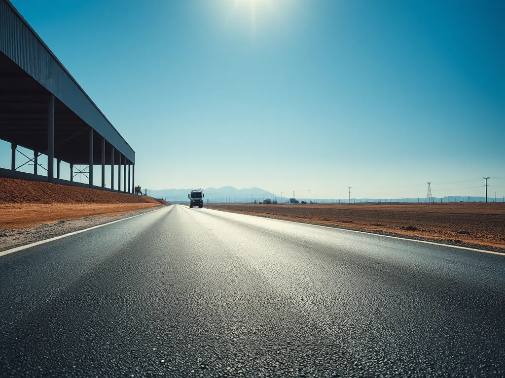 Wide view of freshly resurfaced asphalt road indicating signs for when to resurface asphalt.