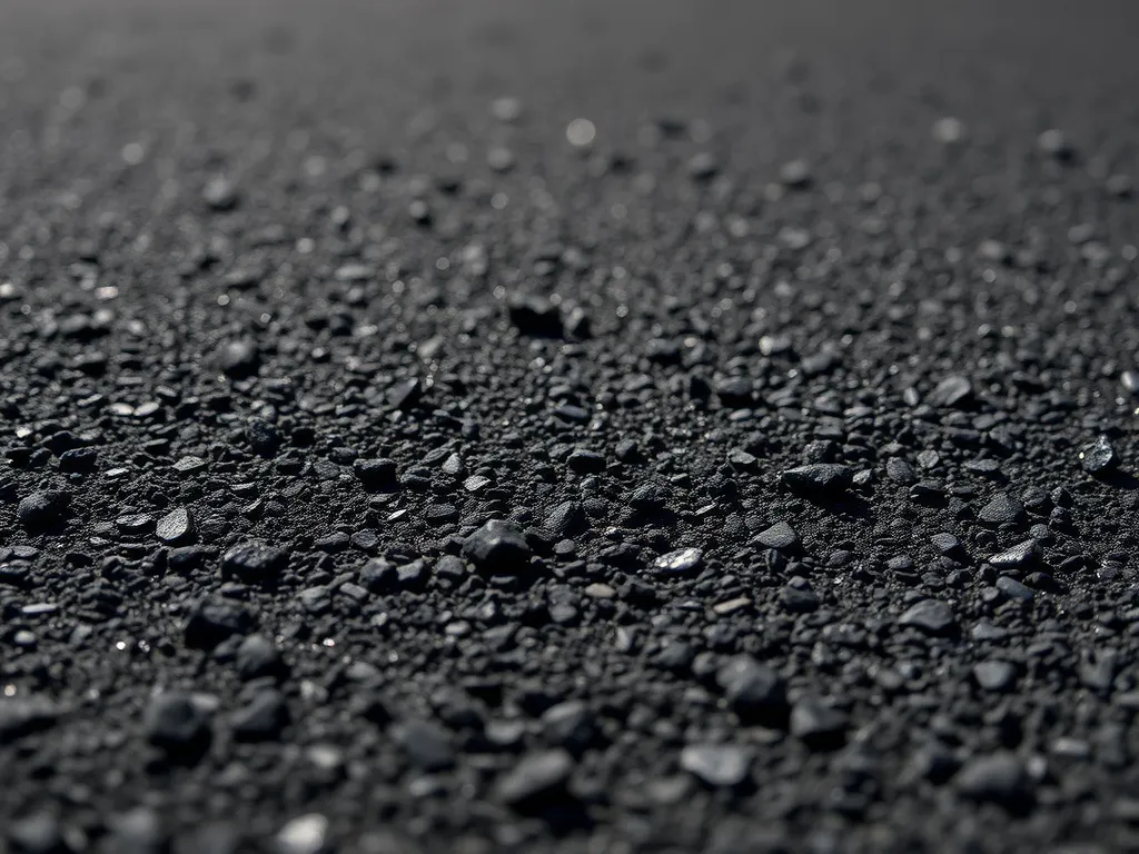 Close-up view of asphalt surface highlighting properties relevant to asphalt rheology control