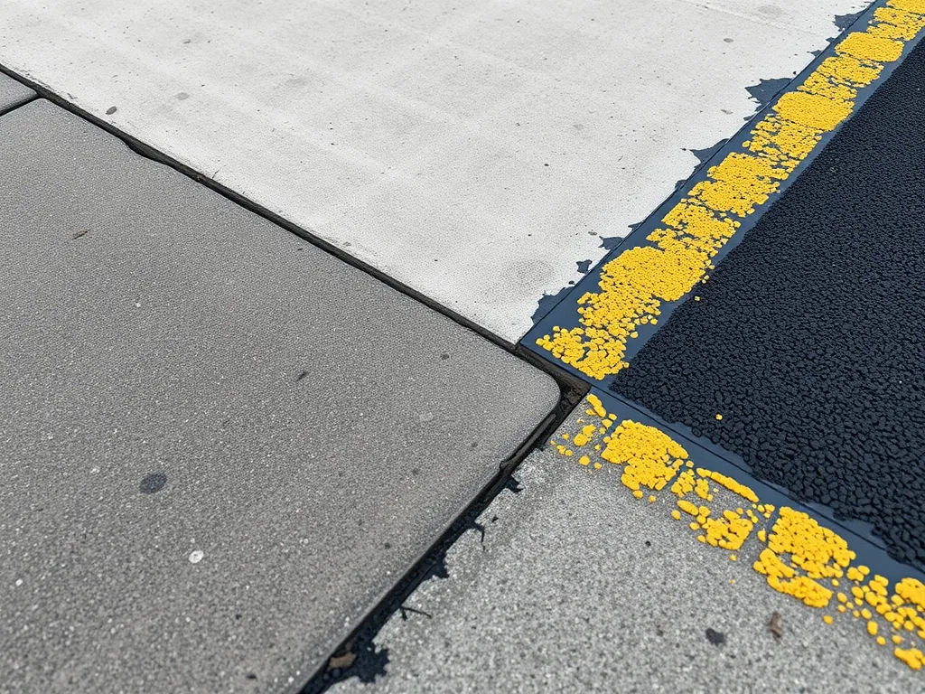 A close-up view of asphalt road with a yellow line, illustrating the longevity and durability of asphalt roads.
