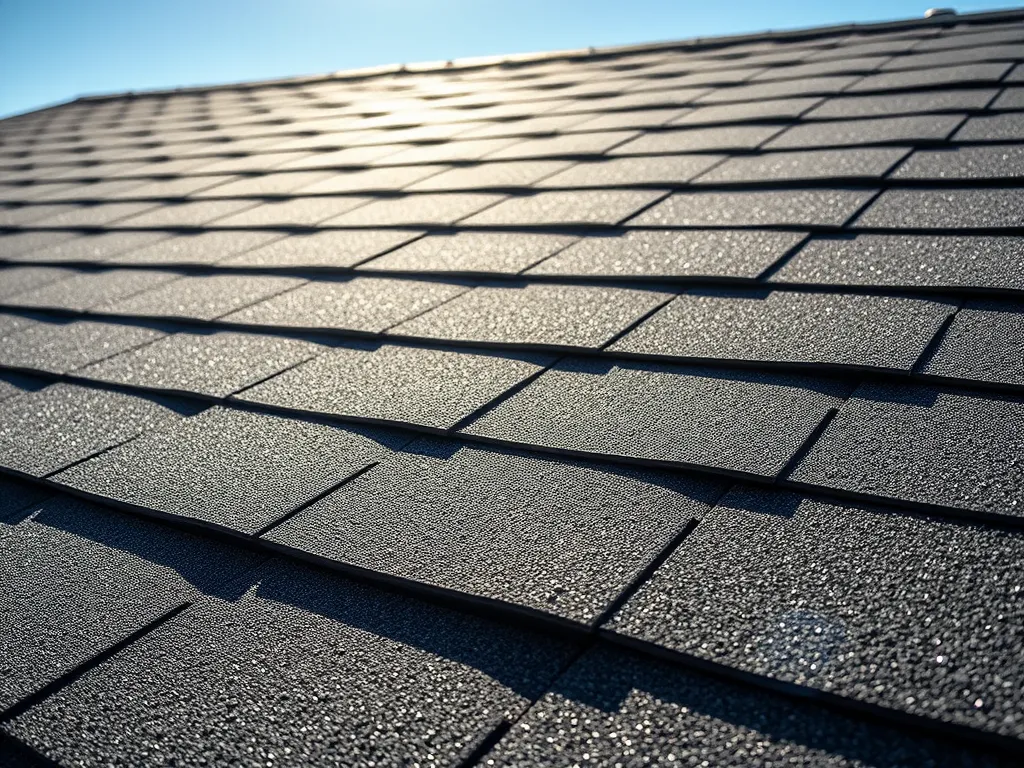 Close-up view of asphalt roof shingles illustrating durability and longevity compared to other roofing materials.