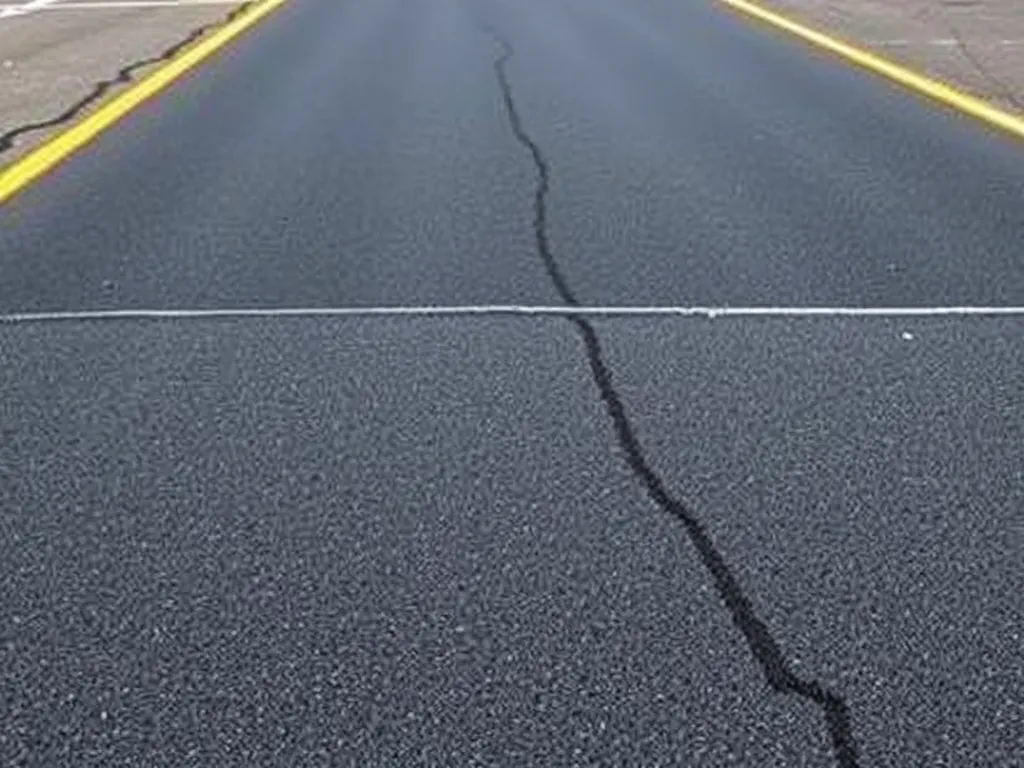 Cracked asphalt surface demonstrating the need for effective sealcoating strategies