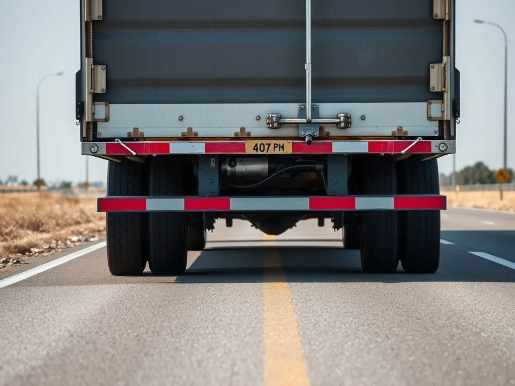 Truck driving on an asphalt road highlighting skid resistance standards.