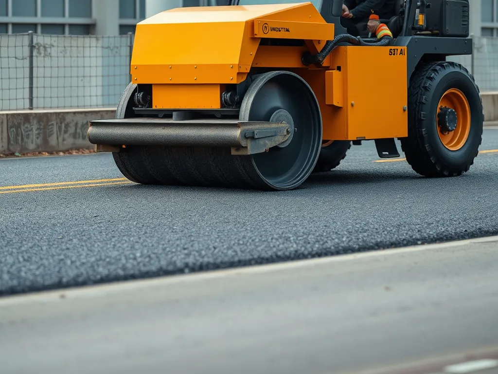 A smoothing machine enhancing asphalt longevity during road construction
