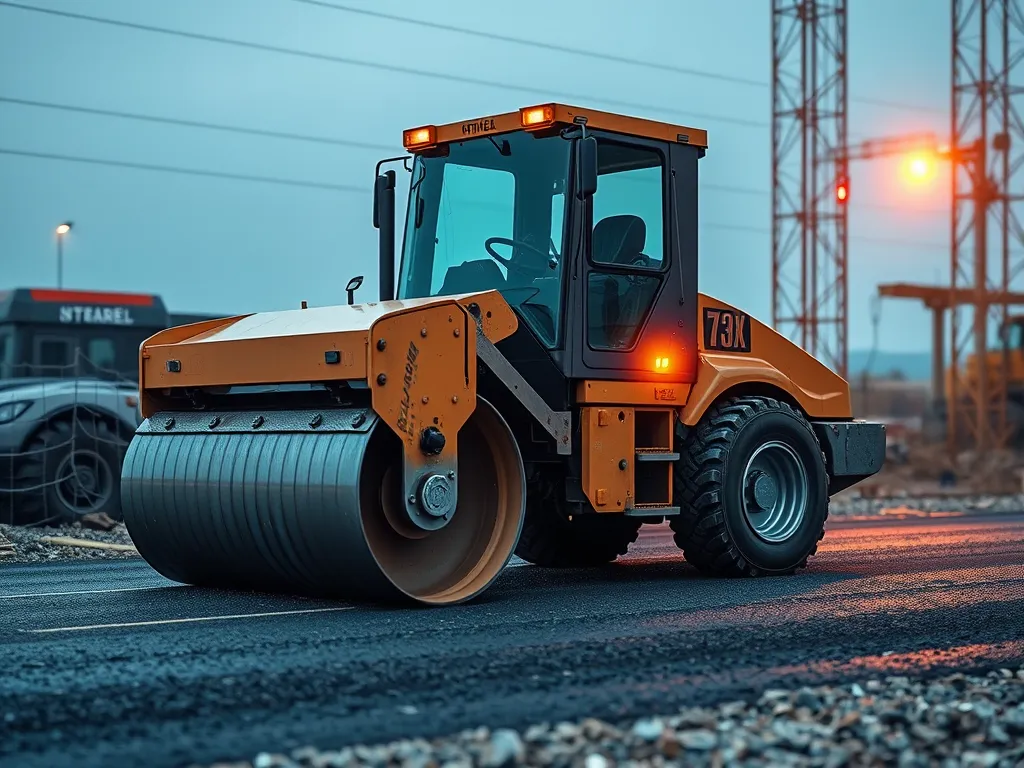 Close-up of an asphalt smoothing machine enhancing pavement durability and longevity.