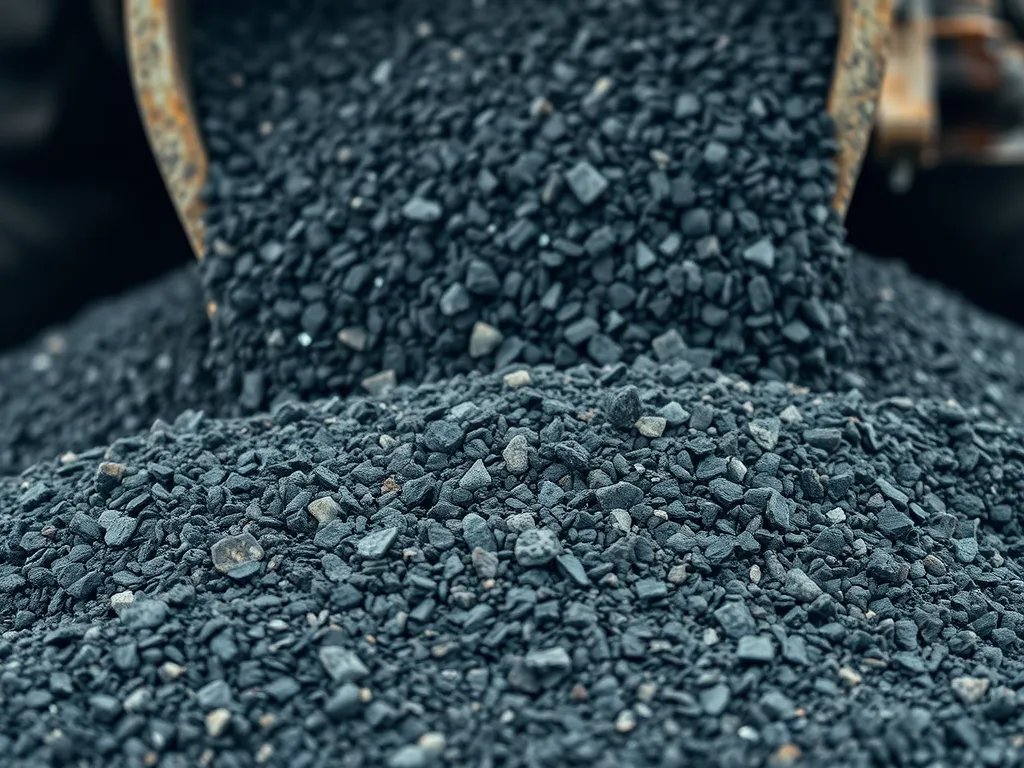 Close-up of asphalt material used for reducing urban heat island effect