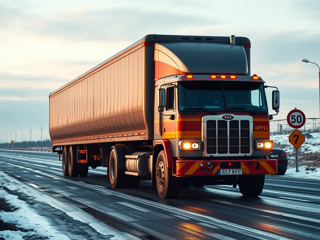 A truck transporting asphalt as part of the asphalt supply chain challenges.