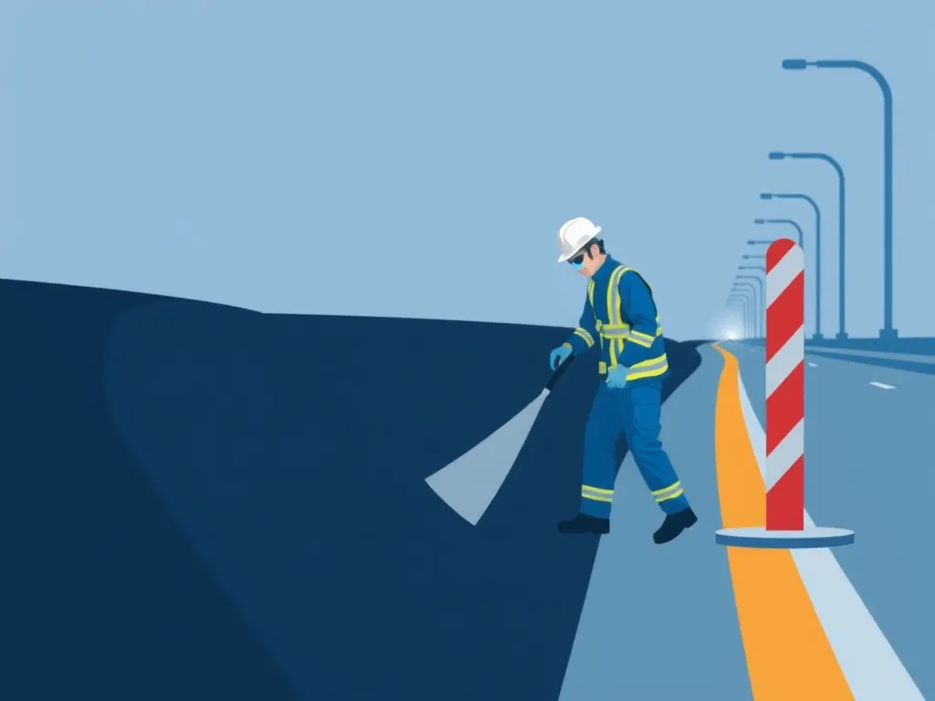 A worker applying asphalt, showcasing the importance of temperature adaptability in road construction.