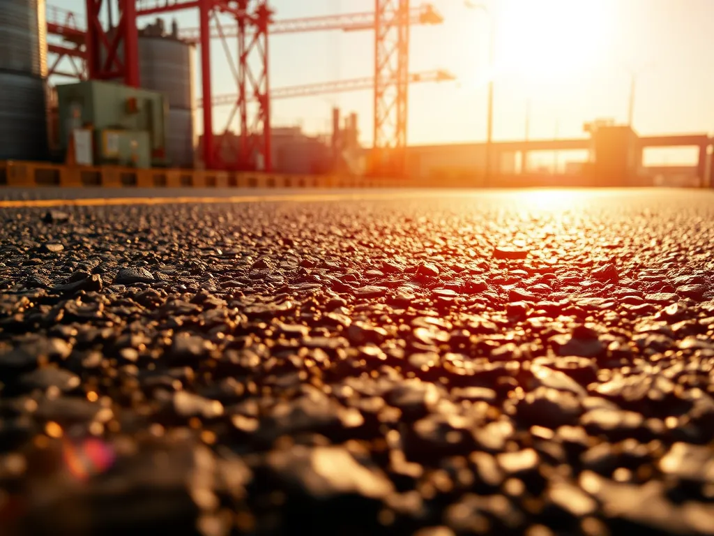 Asphalt pavement under sunlight, illustrating the dangers of hot surfaces for dogs.