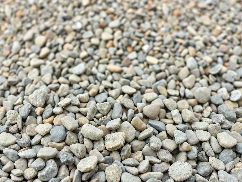 Close-up of gravel used in asphalt test indicators for quality assessment
