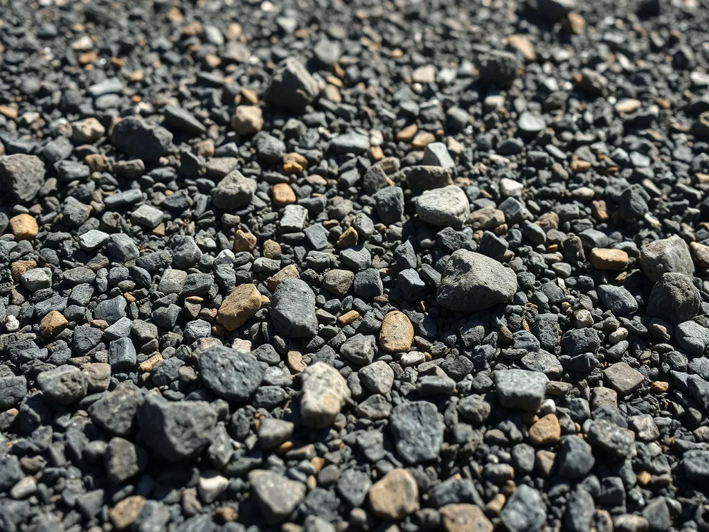 Close-up of asphalt aggregate used in testing for infrastructure longevity.