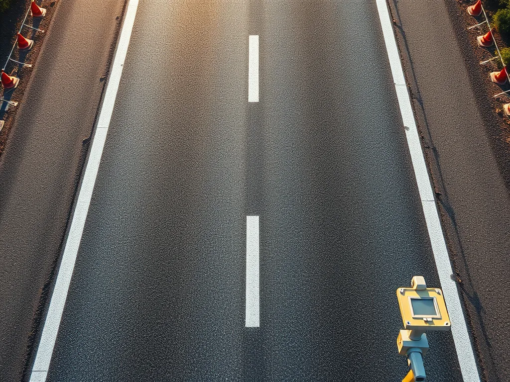 Close-up view of asphalt surface showcasing thermal properties relevant to highway performance.
