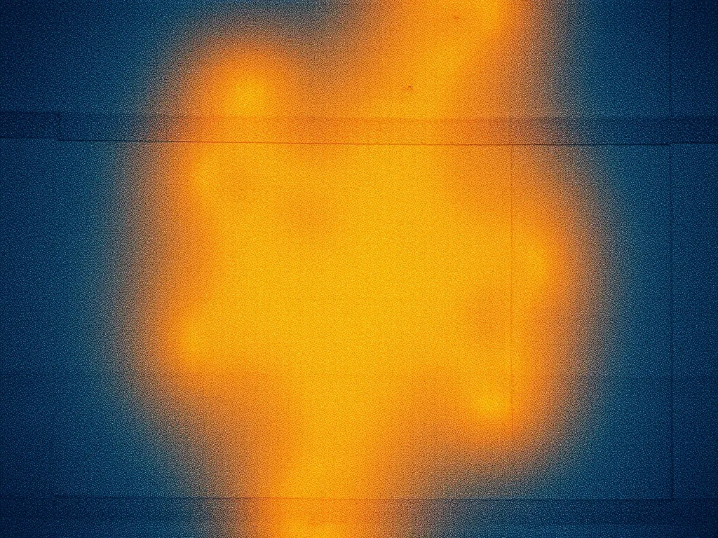 Thermal imaging of asphalt showing temperature variations