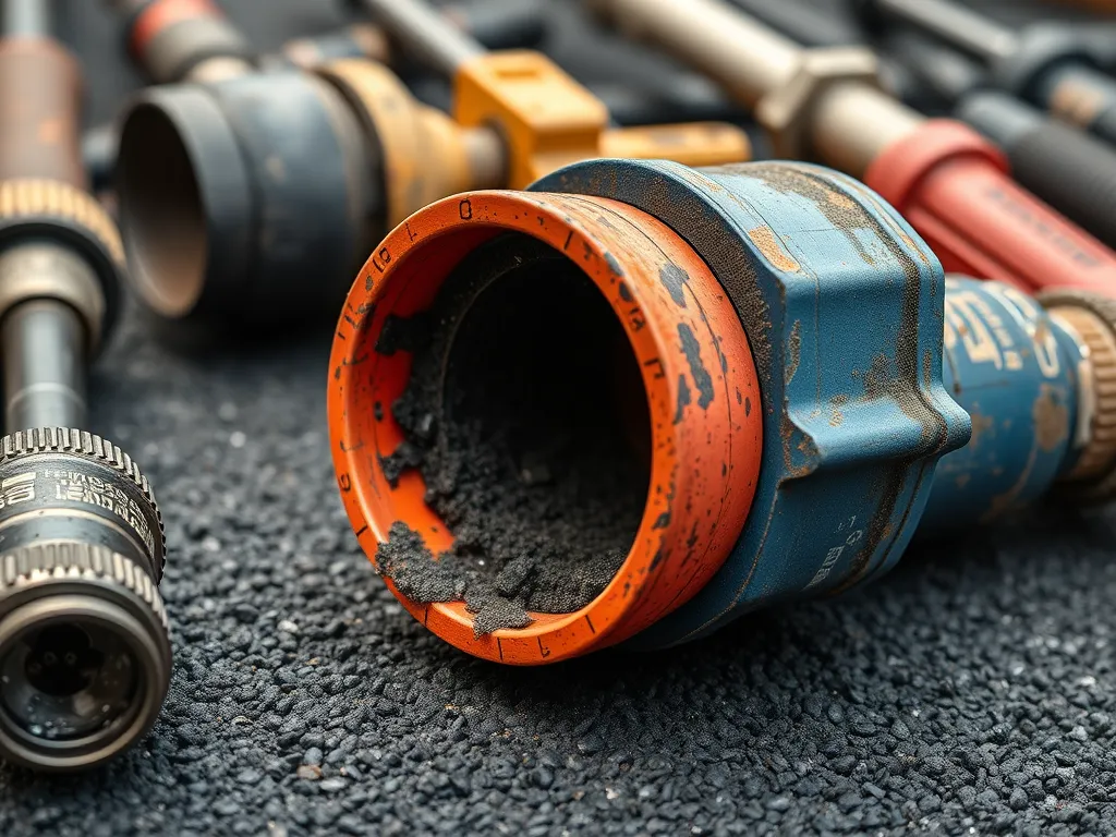 A close-up of asphalt tools showing wear and maintenance needs for effective preventative maintenance.