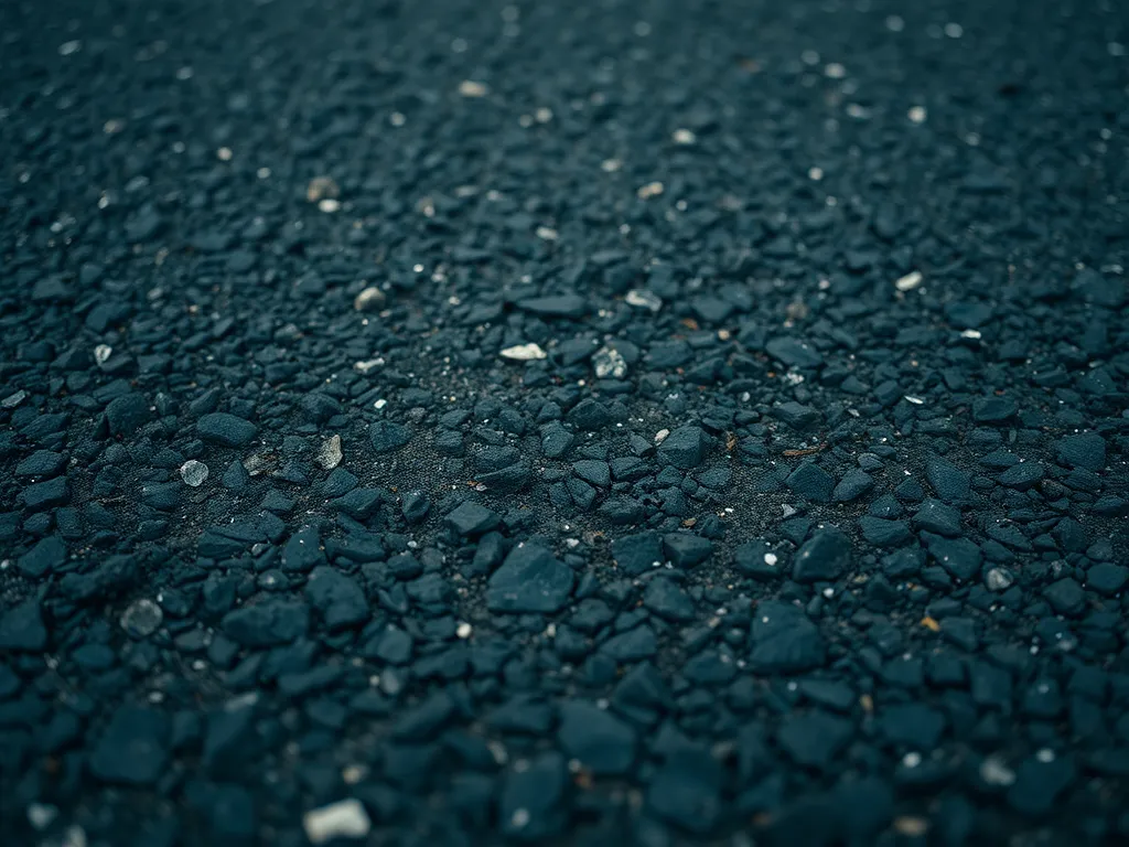 Close-up view of asphalt pavement showing texture and composition relevant to traffic load effects