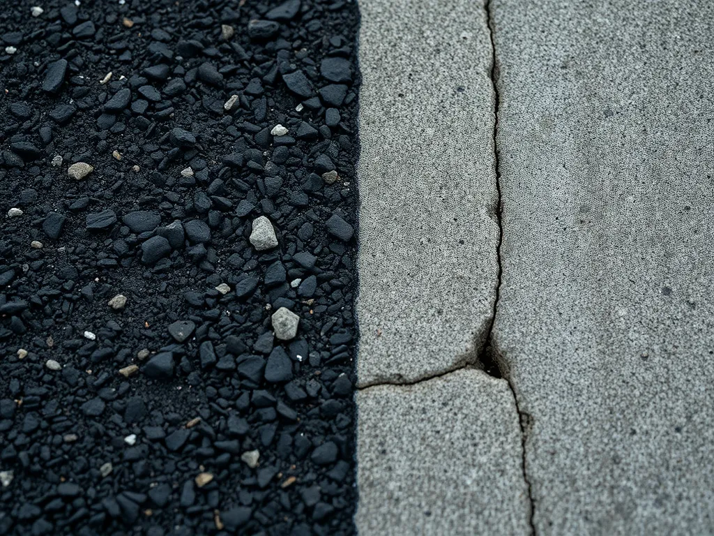 Comparison of asphalt and concrete driveways highlighting cost differences.
