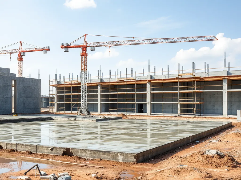 Image showing contrast between asphalt and concrete installation processes.