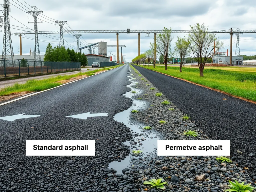 Comparison of standard asphalt and permeable asphalt in life cycle assessment.