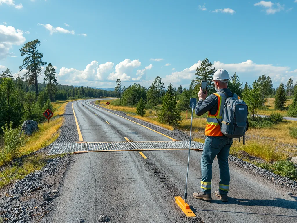 Surveying asphalt road for wildlife conservation measures