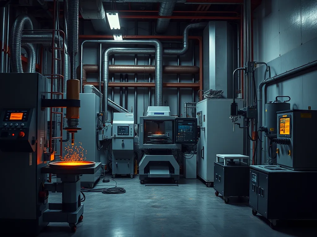 Interior view of an industrial facility conducting atmospheric distillation with advanced machinery.