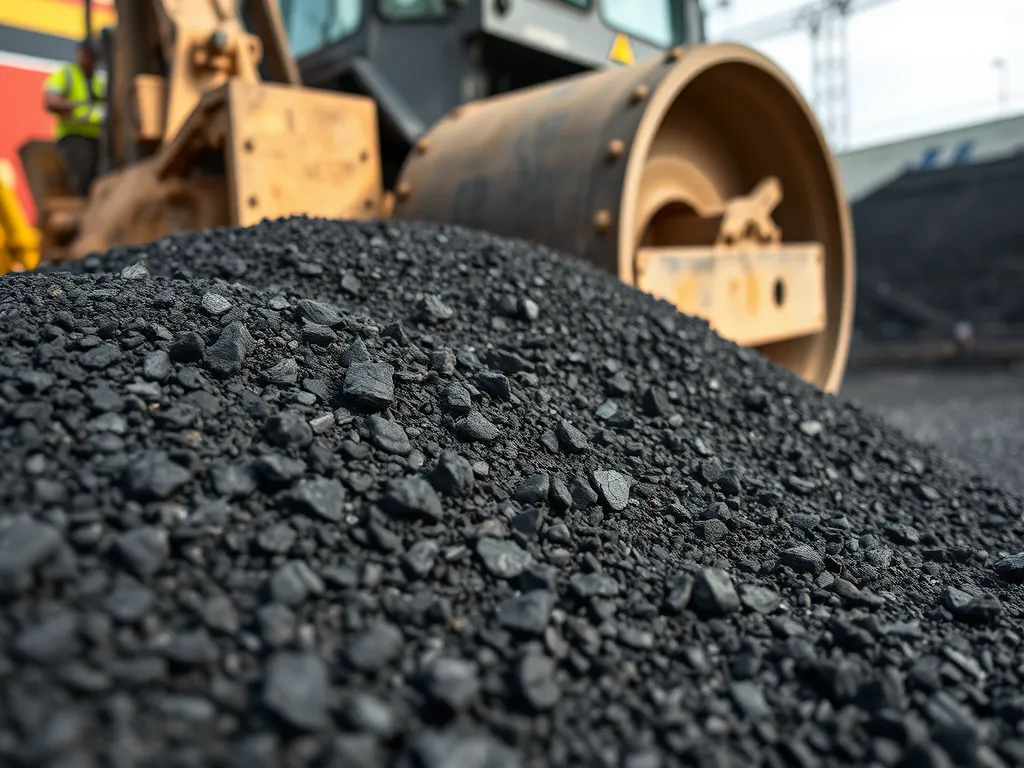 Close-up of compacted asphalt aggregates for best compaction practices