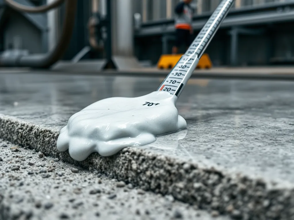 Close-up of bonding agent being applied to asphalt for concrete adhesion