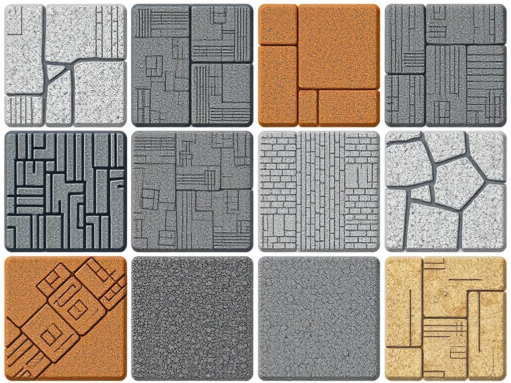Various designs and textures of car park deck asphalt paving