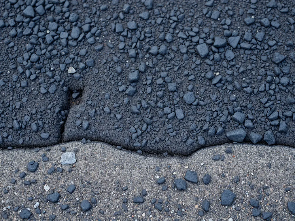 Close-up view of cold mix asphalt illustrating regulatory standards and quality